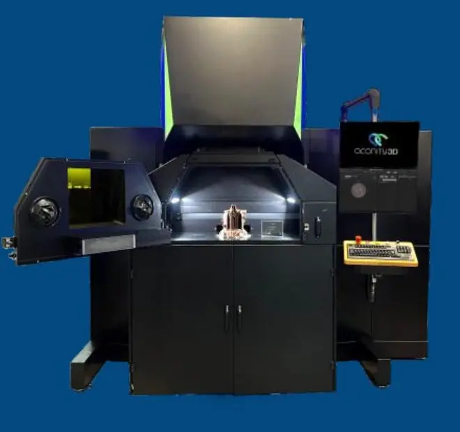 An Aconity3D metal additive-manufacturing (LPBF) machine with the beam-shaping module integrated in the optical path