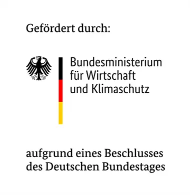 Gefördert durch das Bundesministerium für Wirtschaft und Klimaschutz aufgrund eines Beschlusses des Deutschen Bundestages