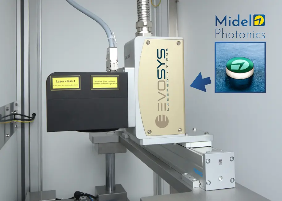 Midel Photonics beam shaping mounted on an Evosys Lasersolutions laser plastic-welding head